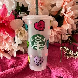 Starbucks Custom Cup Candy hearts. Multi Colored